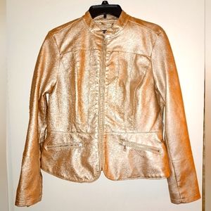 Rose Gold Faux Leather Jacket.  Size M